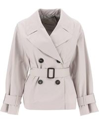Max Mara The Cube - Short Double-Breasted Trench Coat - Lyst
