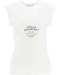 Stella McCartney CANOTTA STAMPA LOGO '2001' - Bianco