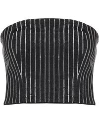 ROTATE BIRGER CHRISTENSEN - Cropped Top With Sequined Stripes - Lyst