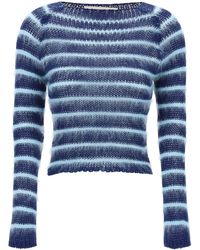 Marni - Striped Cotton And Mohair Pullover - Lyst