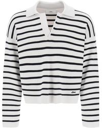 Ami Paris - Striped V-Neck Magic Pullover Sweater - Lyst