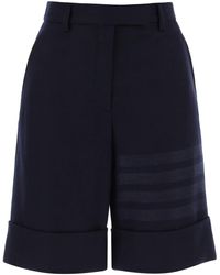 Thom Browne - Shorts In Flannel With 4 Bar Motif - Lyst