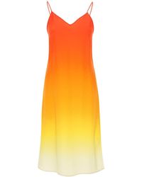 Casablancabrand - Silk Satin Slip Dress With Gradient Effect - Lyst