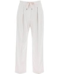 Brunello Cucinelli - Cotton And Linen Slouchy Pants - Lyst