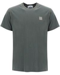 Stone Island - Crew-Neck T-Shirt With Logo Patch - Lyst
