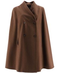 Max Mara Cappa "tione" In Cashmere - Marrone