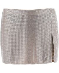 GIUSEPPE DI MORABITO - Mini Skirt In Mesh With Crystals All-over - Lyst