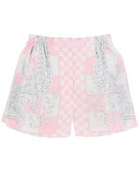 Versace - Printed Silk Shorts Set - Lyst