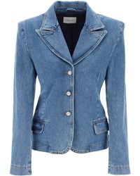 Magda Butrym - Single-breasted Jacket In Denim - Lyst