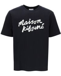Maison Kitsuné - T Shirt Con Logo Handwriting - Lyst