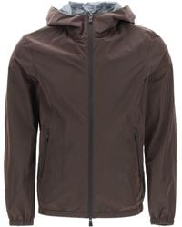 Herno Laminar Opalescent Nylon Hooded Jacket 46 Technical - Brown