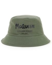 Alexander McQueen CAPPELLO BUCKET MCQUEEN GRAFFITI - Verde