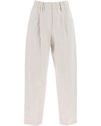 Brunello Cucinelli - Linen And Cotton Canvas Pants - Lyst