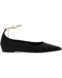 Ferragamo - Ballet Flats With Ankle Chain - Lyst