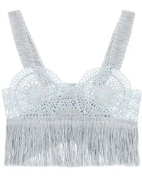 light blue crochet top