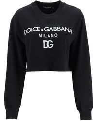 Dolce & Gabbana FELPA CROPPED LOGO - Nero