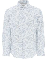 Brunello Cucinelli - Oxford Shirt With Paisley Pattern - Lyst