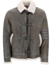 Thom Browne - Shearling Cropped Montgomery Jacket - Lyst