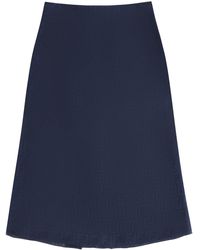 Fendi - Ff Jacquard Satin Pencil Skirt - Lyst