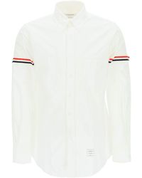 Thom Browne - Oxford Button-Down Shirt With Rwb Armbands - Lyst