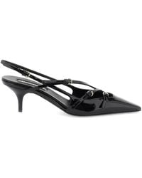 Miu Miu - Patent Leather Slingback With Buckles - Lyst