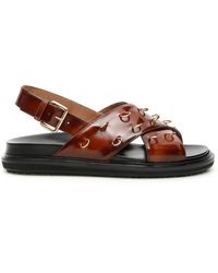 Marni SANDALI FUSSBETT PIERCING - Marrone