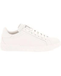 Dolce & Gabbana - Portofino Logo-embossed Leather Low-top Trainers - Lyst