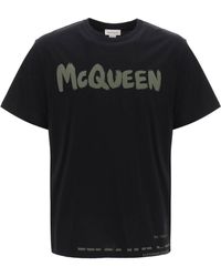 Alexander McQueen - Maglietta MC Queen Graffiti - Lyst