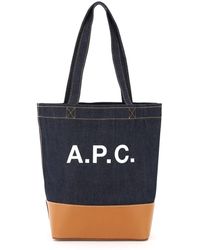 A.P.C. - Axel Small Denim Tote Bag - Lyst