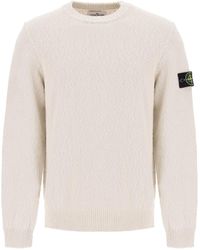 Stone Island - Cotton And Linen Blend Pullover - Lyst
