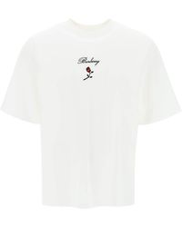 Burberry - Rose Embroidered Logo Cotton Jersey T-shirt - Lyst