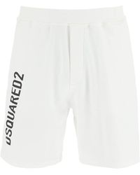 DSquared² - Jersey Bermuda Shorts With Logo - Lyst