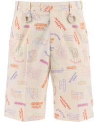 Jacquemus - All-over Logo Lettering Shorts - Lyst