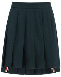 Thom Browne - Flannel Mini Pleated Skirt - Lyst