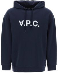 A.P.C. - Milo Hoodie With Flocked Logo Print - Lyst