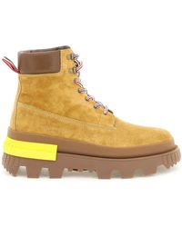 Moncler Black Leather Ulderic Boots for Men | Lyst