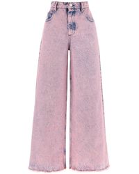 Marni - Wide Leg Jeans In Overdyed Denim - Lyst