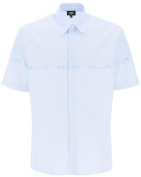 Fendi - Short-Sleeved Shirt With ' O'Lock' Embroidery - Lyst