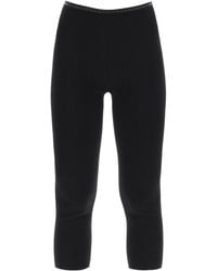 Alexander Wang - Cropped Leggings With Crystal-Studded Logoed Band - Lyst