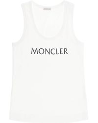 Moncler - Logo Print Ribbed Tank Top - Lyst