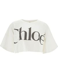 Chloé - Oversized Logo Cotton T-shirt - Lyst