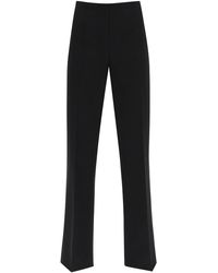 Ferragamo - High-waisted Straight Crepe Trousers - Lyst