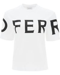 Ferragamo - Short Sleeve T-Shirt With Oversized Logo - Lyst