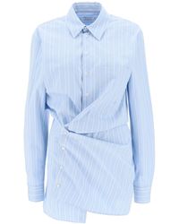 Off-White c/o Virgil Abloh - Striped-poplin Mini Shirt Dress - Lyst