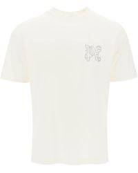 Palm Angels - T-Shirt With Studded Monogram - Lyst