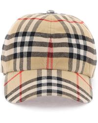 Burberry - Check Cotton Baseball Cap - Lyst