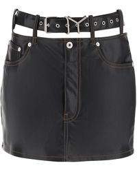 Y. Project - Y Belt Faux Leather Mini Skirt - Lyst