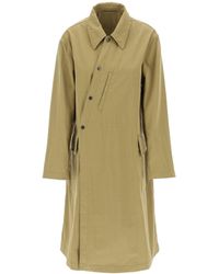 Lemaire - Asymmetric Buttoned Trench Coat - Lyst