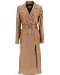 IVY & OAK Lionne Leather Trench Coat - Brown