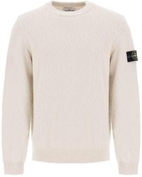 Stone Island - Cotton And Linen Blend Pullover - Lyst